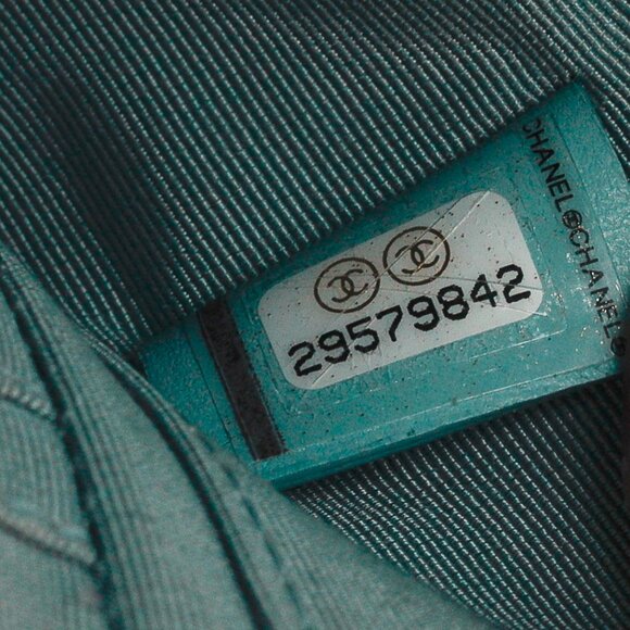 Chanel Light Blue Caviar Camellia-Embossed Small O-Case - Picture 11 of 12